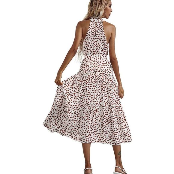 Sleeveless Halter Floral Print Dress - Picture 4 of 4